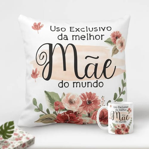 Kit Presente Mãe | Almofada E Caneca Personalizada Uso Exclusivo