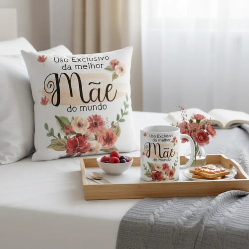 Kit Presente Mãe | Almofada E Caneca Personalizada Uso Exclusivo - Família (Mãe)
