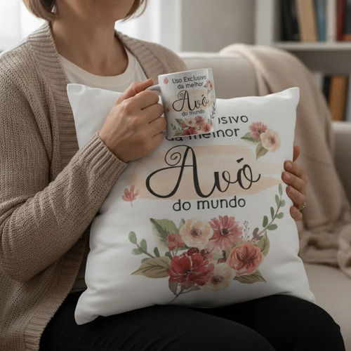 Kit para Presente Almofada e Caneca Avó- Dia das Mães