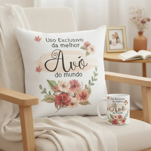 Kit para Presente Almofada e Caneca Avó- Dia das Mães