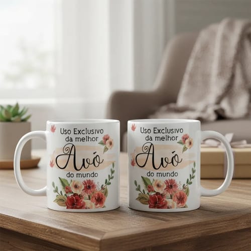 Caneca Presente Especial Dia das Mães para Melhor Avó - Família (Avó)