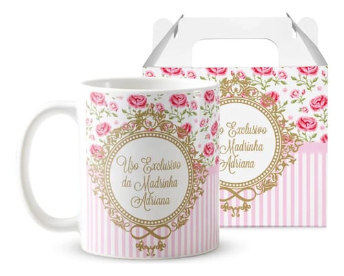Caneca Feminina Presente Madrinha Batismo Crisma Batizado