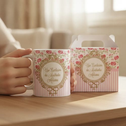 Caneca Feminina Presente Madrinha Batismo Crisma Batizado