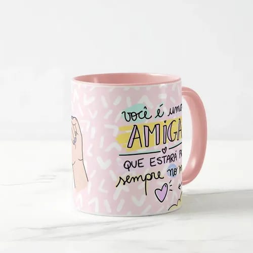 Caneca Personalizada Amiga Sempre no meu Coração