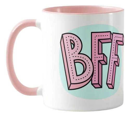Caneca Best Friend Pronta Entrega Presente Amiga Melhor Amiga Rosa 325ml com Caixinha - Outros (Best Friend)