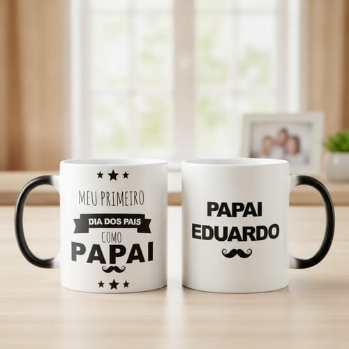 Caneca Mágica Personalizada Com Nome Primeiro Dia Dos Pais - Família (Pai)