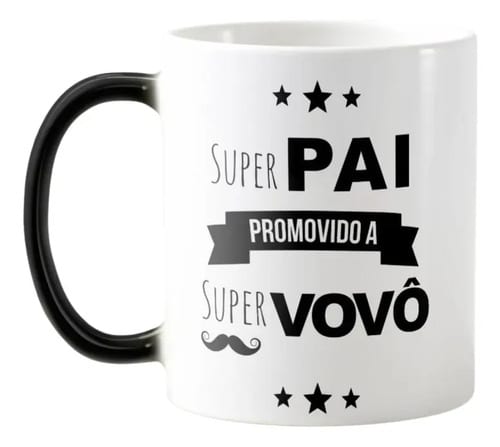 Caneca Mágica Personalizada Presente Promovido a Avô - Anúncio de Gravidez (Avô)
