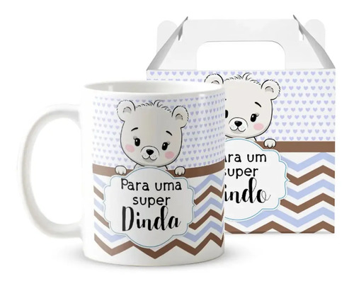 Caneca Personalizada Batismo para Super Dindos de Menino