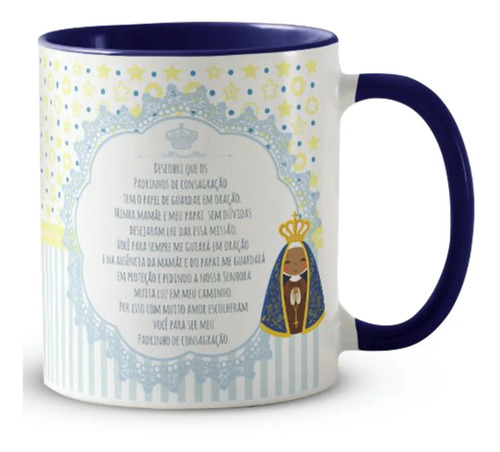 Kit 2 Canecas Personalizada Batismo Padrinhos de Consagração