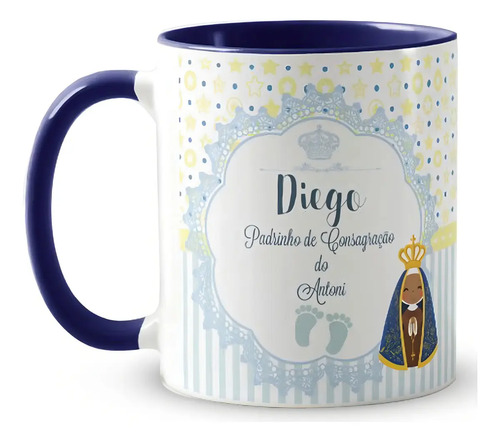 Kit 2 Canecas Personalizada Batismo Padrinhos de Consagração