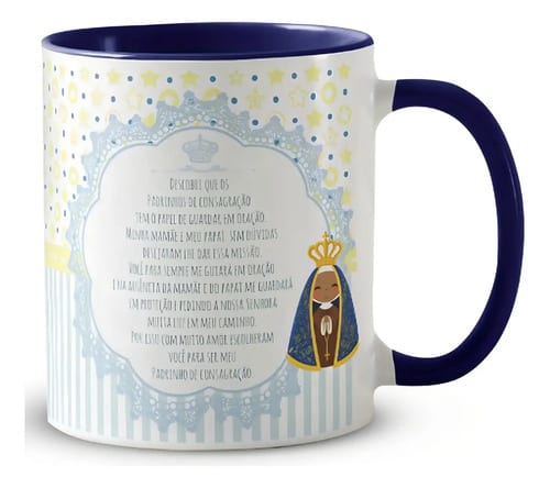 Kit 2 Canecas Personalizada Batismo Padrinhos de Consagração