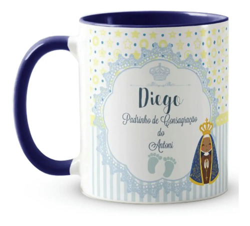 Kit 2 Canecas Personalizada Batismo Padrinhos de Consagração