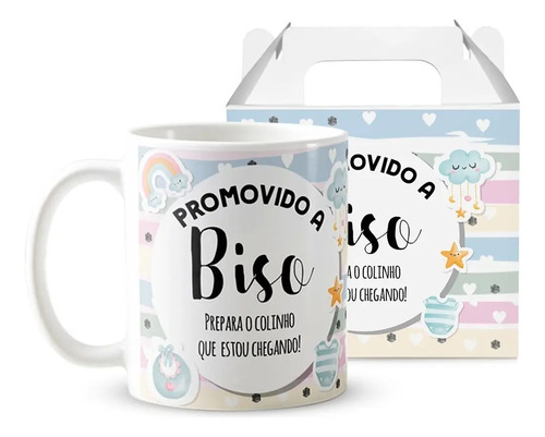 Caneca Presente Anúncio De Gravidez Gestação Para Bisa Avô - Anúncio de Gravidez (Avós)