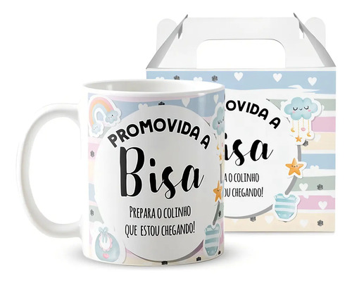 Caneca Personalizada Anúncio Gravidez Gestação Bisavó Bisa - Anúncio de Gravidez (Avós)