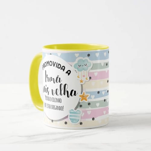 Caneca Personalizada Anúncio Gravidez para Irmã mais Velha