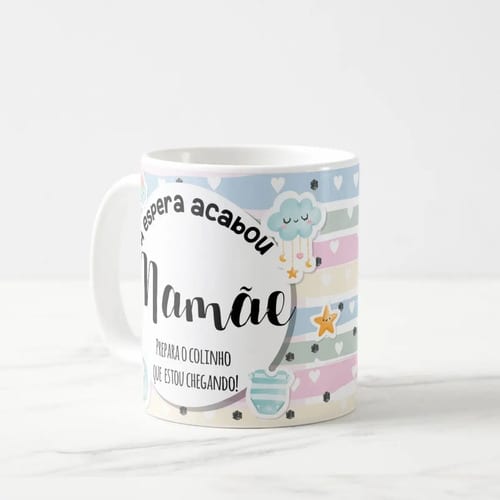 Caneca Presente Gravidez para Grávida Mãe Familia Cresceu