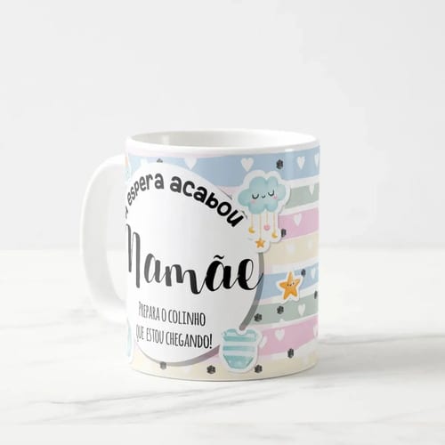 Caneca Presente Gravidez para Grávida Mãe Familia Cresceu