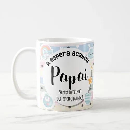 Caneca Presente Gravidez para Pai Papai Familia Cresceu