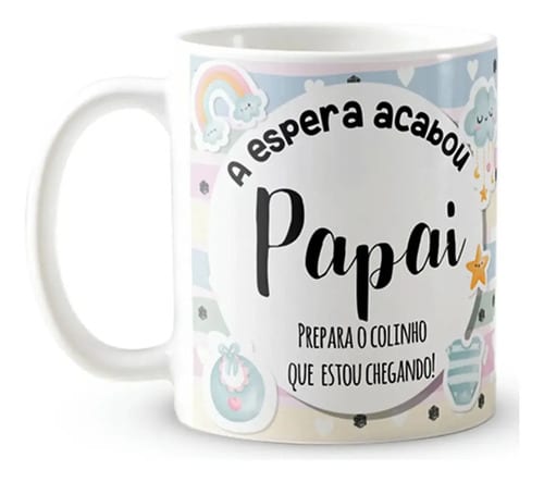 Caneca Presente Gravidez para Pai Papai Familia Cresceu