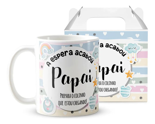 Caneca Presente Gravidez para Pai Papai Familia Cresceu