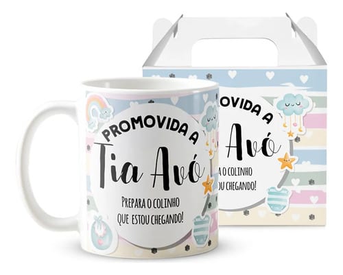 Caneca Presente Gravidez para Tia Avó Tivó Familia Cresceu