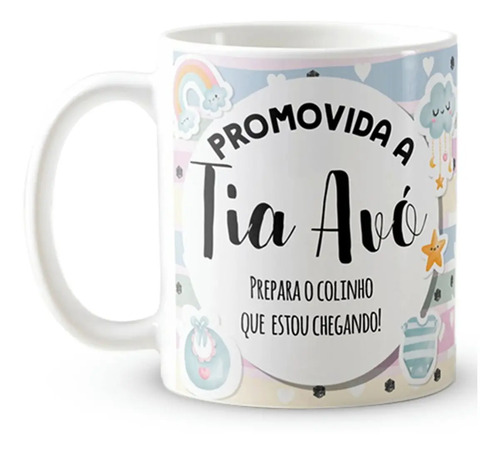 Caneca Presente Gravidez para Tia Avó Tivó Familia Cresceu