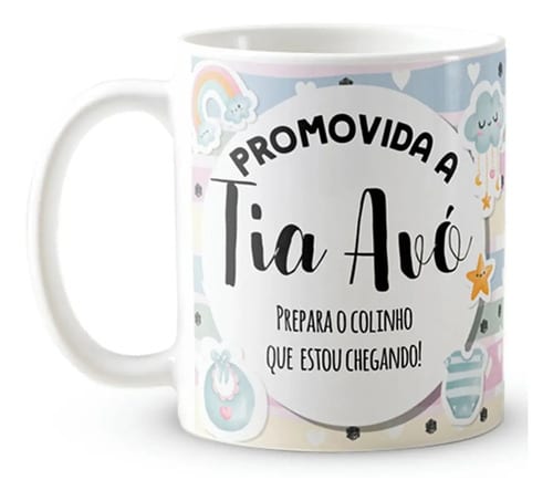 Caneca Presente Gravidez para Tia Avó Tivó Familia Cresceu