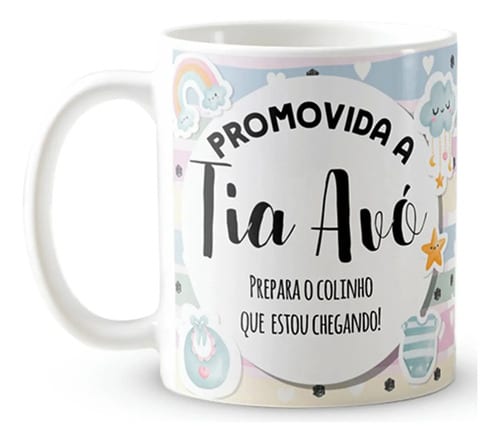 Caneca Presente Gravidez para Tia Avó Tivó Familia Cresceu