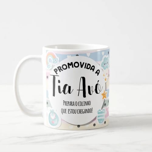 Caneca Presente Gravidez para Tia Avó Tivó Familia Cresceu