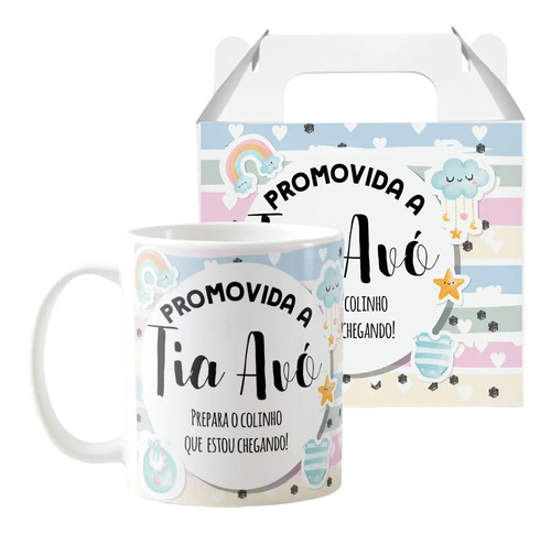 Caneca Presente Gravidez para Tia Avó Tivó Familia Cresceu - Anúncio de Gravidez (Avós)
