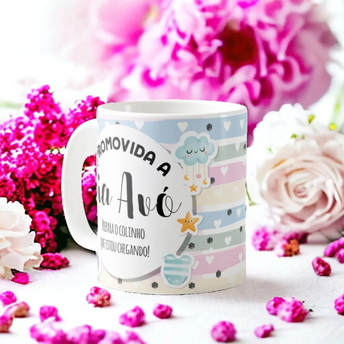 Caneca Presente Gravidez para Tia Avó Tivó Familia Cresceu
