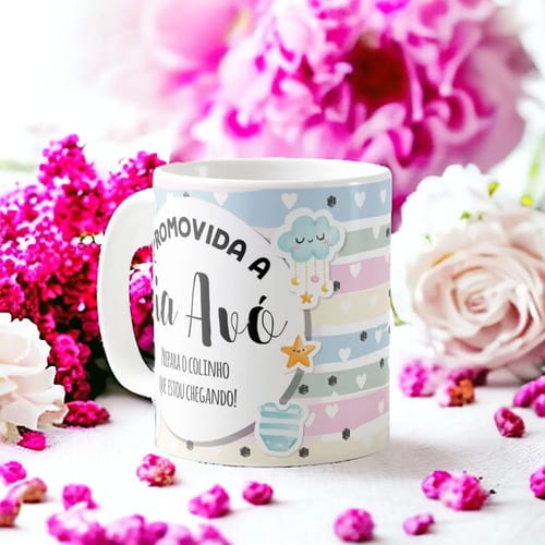 Caneca Presente Gravidez para Tia Avó Tivó Familia Cresceu
