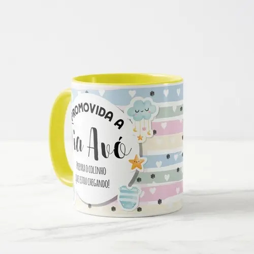 Caneca Anunciar Grávidez Tia Avó Presente Pronta Entrega