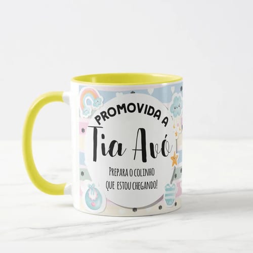 Caneca Anunciar Grávidez Tia Avó Presente Pronta Entrega