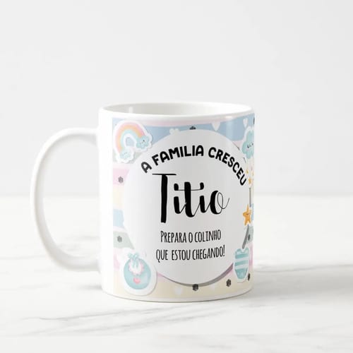 Caneca Personalizada Anúncio de Gravidez Presente Gestante Familia