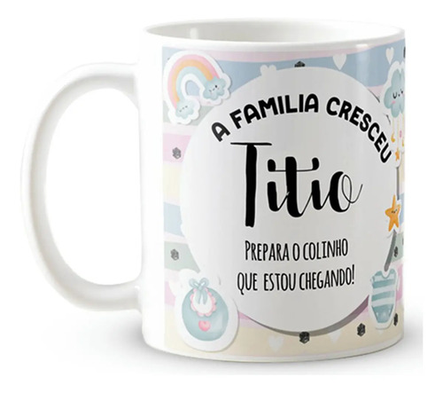 Caneca Personalizada Anúncio de Gravidez Presente Gestante Familia - Anúncio de Gravidez (Tio)