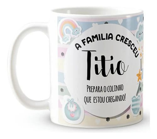 Caneca Personalizada Anúncio de Gravidez Presente Gestante Familia - Anúncio de Gravidez (Tio)