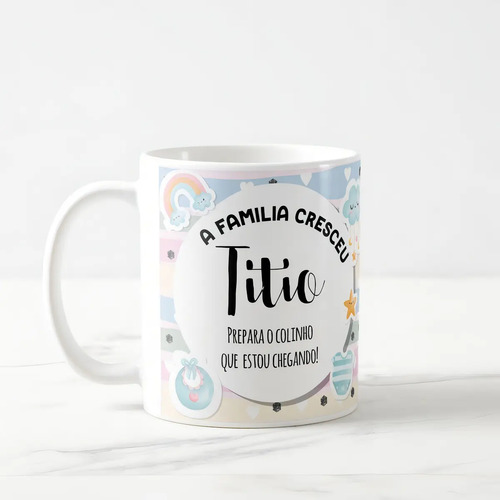 Caneca Personalizada Anúncio de Gravidez Presente Gestante Familia