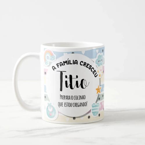 Caneca Personalizada Anúncio de Gravidez Presente Gestante Familia