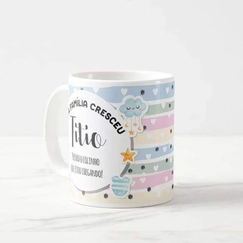 Caneca Personalizada Anúncio de Gravidez Presente Gestante Familia