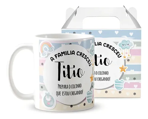 Caneca Personalizada Anúncio de Gravidez Presente Gestante Familia - Anúncio de Gravidez (Tio)