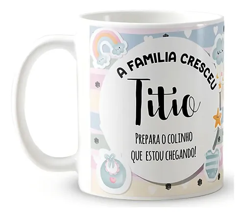 Caneca Personalizada Anúncio de Gravidez Presente Gestante Familia