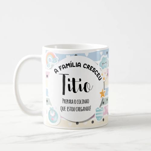 Caneca Personalizada Anúncio de Gravidez Presente Gestante Familia