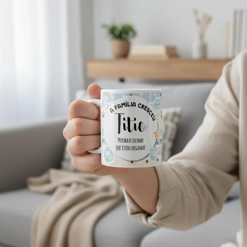 Caneca Personalizada Anúncio de Gravidez Presente Gestante Familia