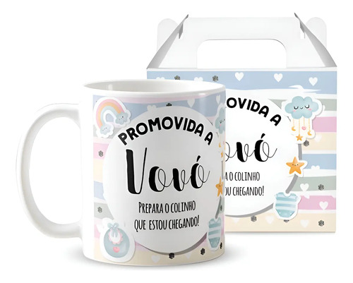 Caneca Anunciar Gravidez – Presente Promovida a Vovó Pronta Entrega - Anúncio de Gravidez (Avós)