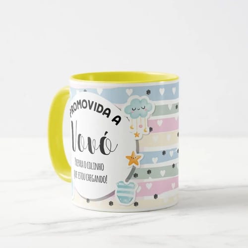 Caneca Personalizada Anúncio De Gravidez Gestação Vovó Avó