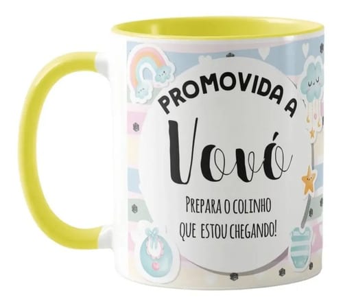Caneca Personalizada Anúncio De Gravidez Gestação Vovó Avó - Anúncio de Gravidez (Avós)