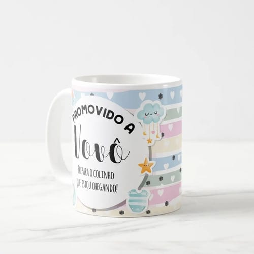 Caneca Presente Gravidez para Avô Vovô Familia Cresceu