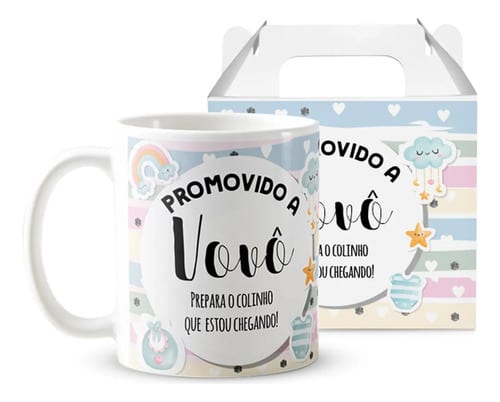 Caneca Presente Gravidez para Avô Vovô Familia Cresceu