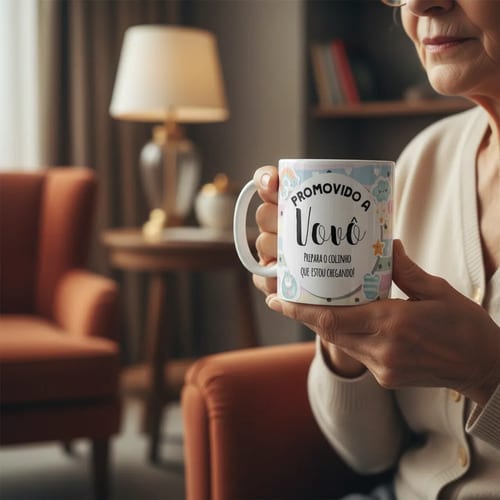 Caneca Presente Gravidez para Avô Vovô Familia Cresceu